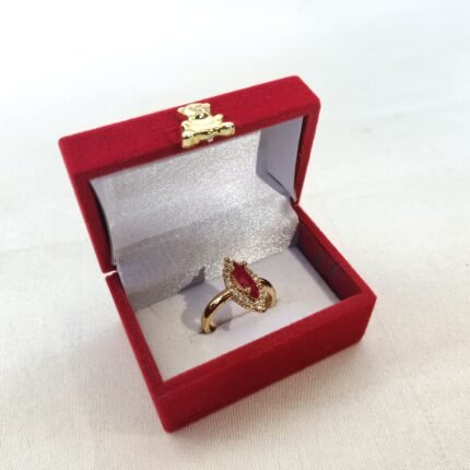 Elegant ruby stone gold plated ring